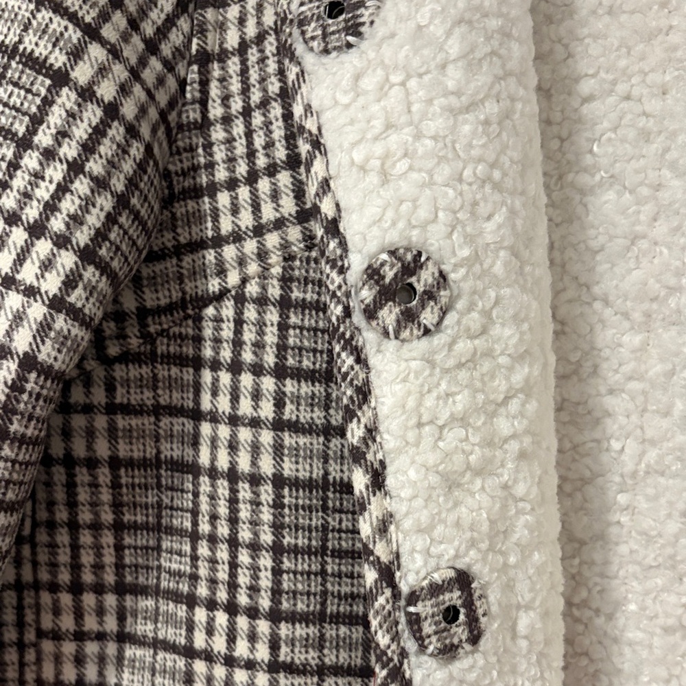 NWT DG2 by Diane Gilman Brown and Cream Faux Suede/Sherpa Reversible Coat XL - Picture 6 of 16